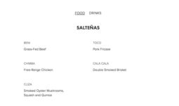 Restaurant website menu examples